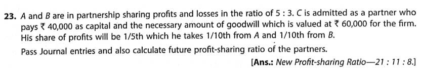 Solution of Q 23 Admission of Partner TS Grewal 2023-24 [CBSE] - CBSE ...